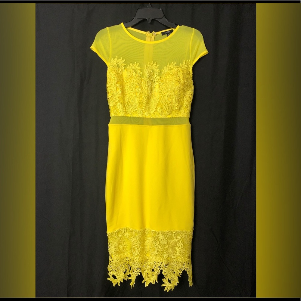 Sexy Yellow Body Hugging stretch cocktail Dress